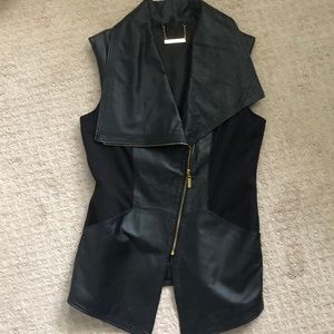IMAN genuine leather vest with front pockets